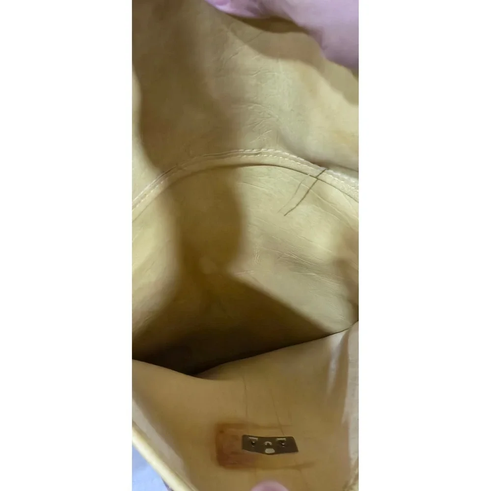 Vintage American Tourister Garment Bag Yellow Faux Leather Travel Suit Carrier